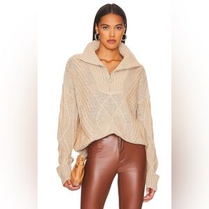 Cozy Beige Cable Knit Sweater